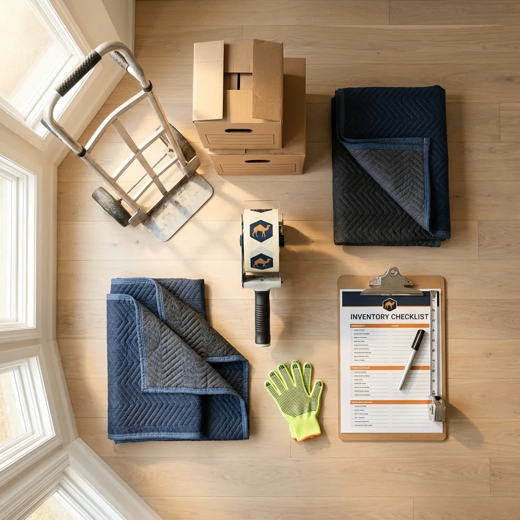 Professional moving supplies and packing materials layout for Hillsboro residential relocations